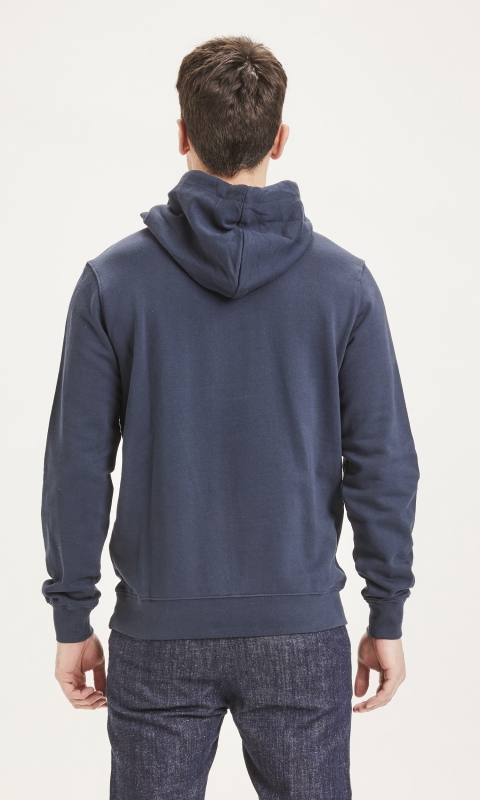 Elm Zip Hood Basic Badge Sweat - dark denim